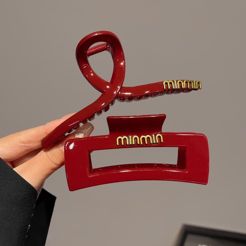 法式红色字母发夹后脑勺盘发抓夹女大号鲨鱼夹子头饰网红气质发卡,汽车用品/电子/清洗/改装,汽车文化产品,淘宝优惠券,粉丝福利购,淘宝优惠卷