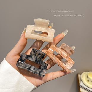 气质醋酸小号抓夹女夏季 后脑勺半扎发发夹高级感鲨鱼夹子发卡头饰