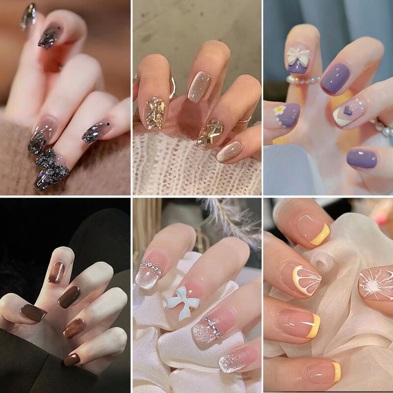 手工穿戴甲新年款2024短款甲片美甲贴纸高级感假指甲贴片套装新款