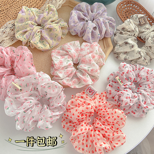 夏季 网纱大肠发圈头绳女生高弹力橡皮筋扎丸子头发绳头饰皮套 新款