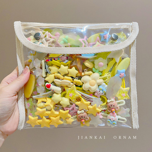 黄色星星发夹儿童多巴胺发卡头饰