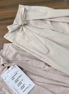 若浓RosyLong 甜飒浪漫 蝴蝶结绑带2ways不易皱TR西装面料阔腿裤