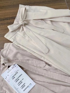 面料阔腿裤 蝴蝶结绑带2ways不易皱TR西装 甜飒浪漫 若浓RosyLong