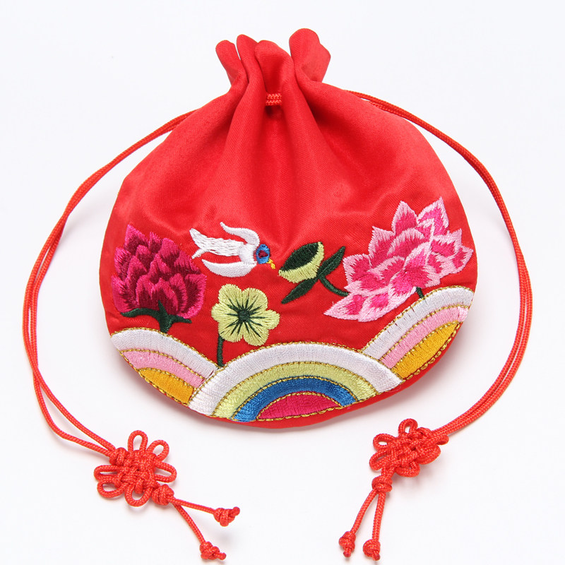 端午红色刺绣空香囊荷包汽车挂件抽绳袋驱蚊香包首饰袋小布袋香包