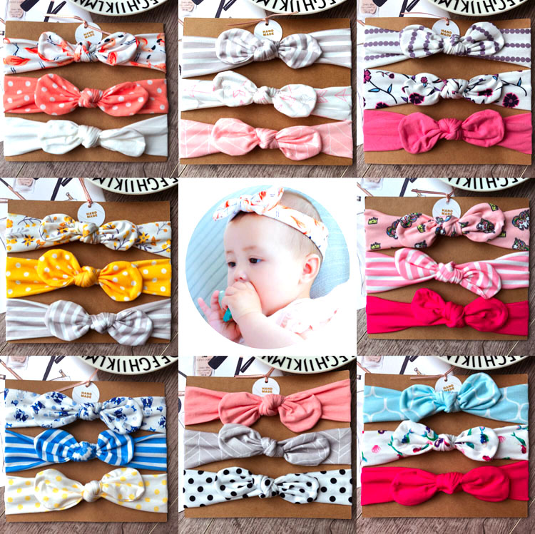 包邮欧美新生儿男女纯棉发带头花