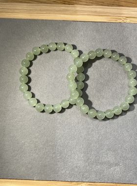 天然和田玉晴水手链女款单圈圆珠玉石串珠手饰送女友闺蜜礼物