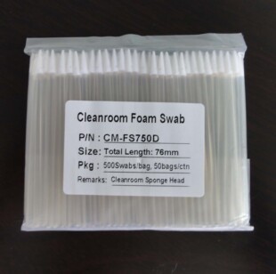 包 FS750D透明杆防静电棉签净化无尘擦拭棒尖头500支