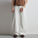 弯刀白牛宽松休闲牛仔长裤 Light立体压褶猫须