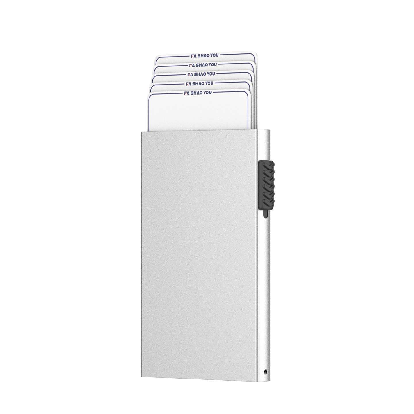 thumbnail for Metal Automatic Pop-Up Card Holder for Men and Women, Anti-Magnetic, Simple, Anti-Theft, Customizable Engraving, Multi-Card Slot Card Case