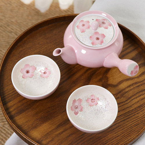 手绘侧把急须日式茶具