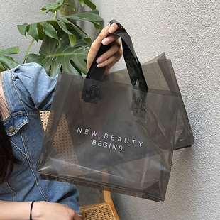 透明手提袋定制服装店购物袋订制印logo女装店高档塑料袋定做袋子