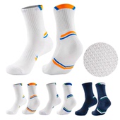 3双羽毛球运动袜子中筒加厚毛巾底纯棉吸汗防滑男女夏季 跑步训练