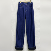 高腰显瘦水洗百搭加绒加厚保暖牛仔裤 清仓 女装 新款 秋冬季