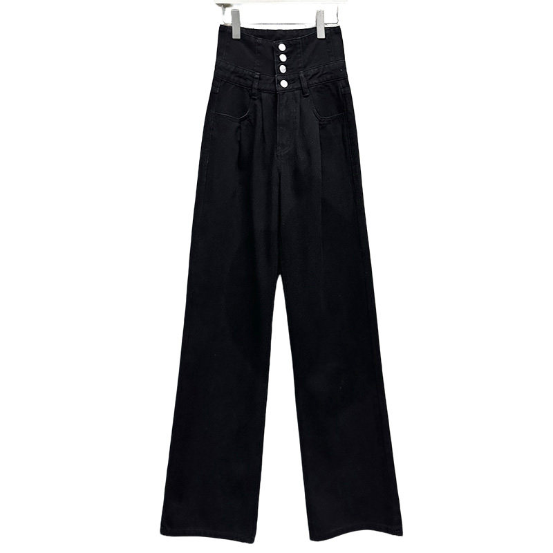 秋冬季175-180高个子新款女装时尚高腰百搭四粒扣直筒牛仔裤,女装/女士精品,大码裤装,淘宝优惠券,粉丝福利购,淘宝优惠卷