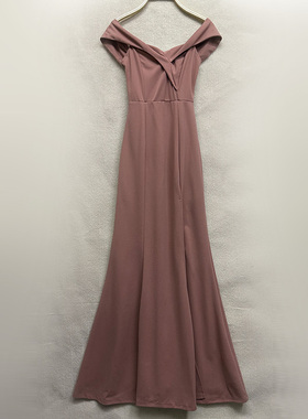 外贸原单175高个子新款一字领女装无袖修身A字裙百搭吊带连衣裙