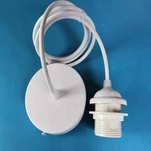E27吊线灯头螺旋口带电线吊灯座吸顶盘灯具DIY线控配件