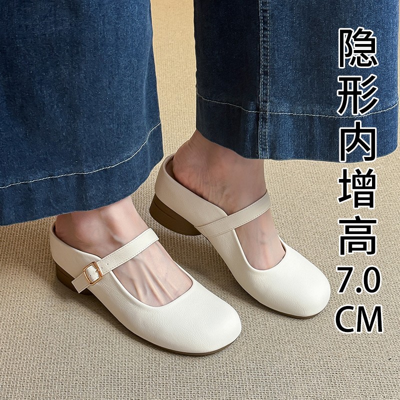 进口A773-21~2025新款包头半拖鞋女夏外穿配裙子半托一脚蹬内增高