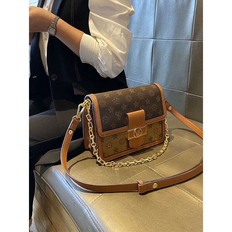 香港代购真皮包包女2025新款奢侈品大牌高级感百搭单肩链条小方包