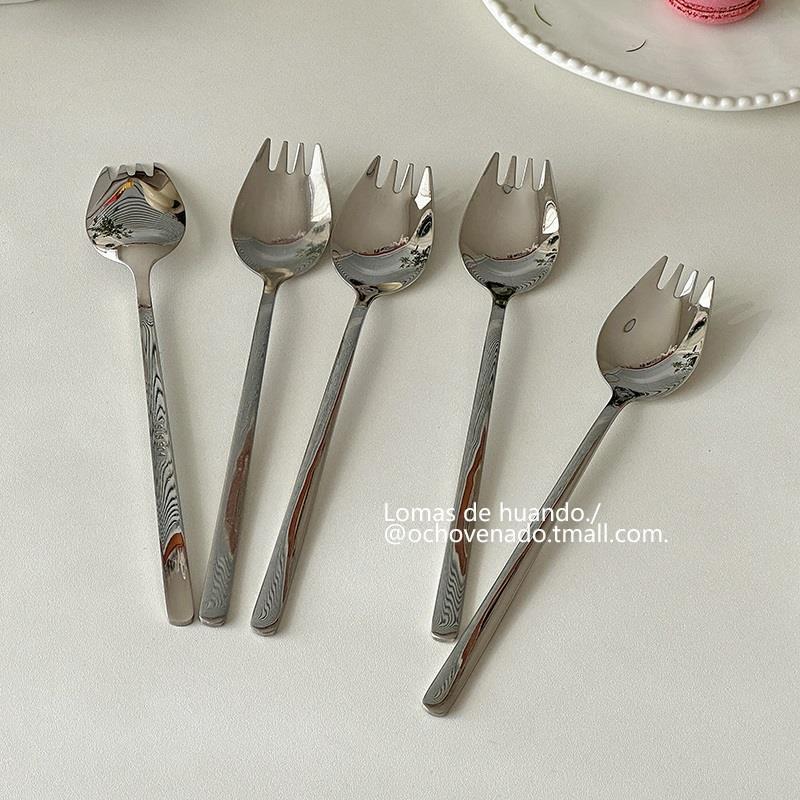 德国进口“带叉的勺子”多功能双用意面勺长柄叉勺一体西瓜勺水果