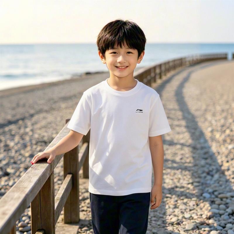 李宁短袖儿童纯棉新款运动上衣