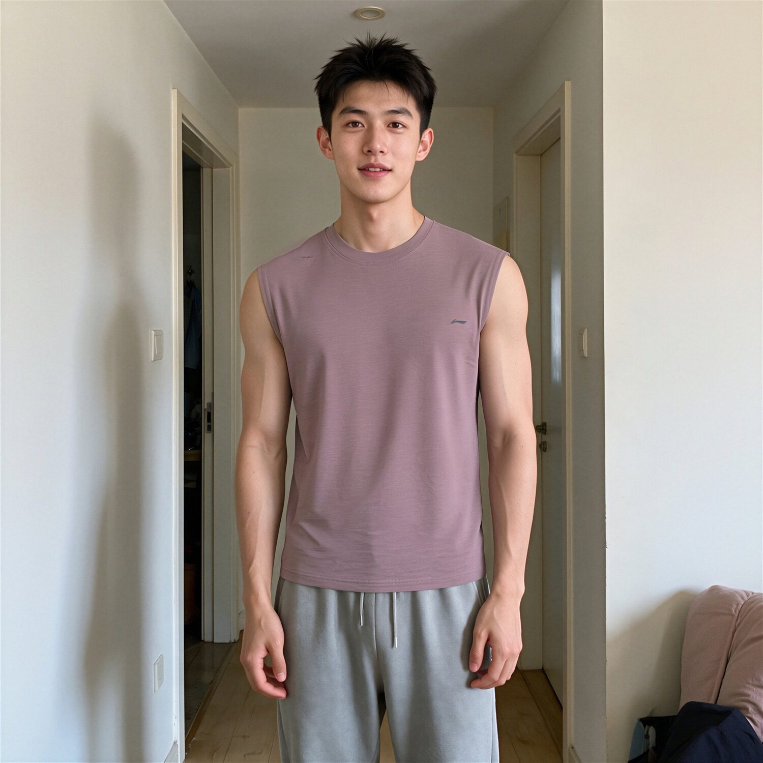 李宁无袖男子速干凉爽背心