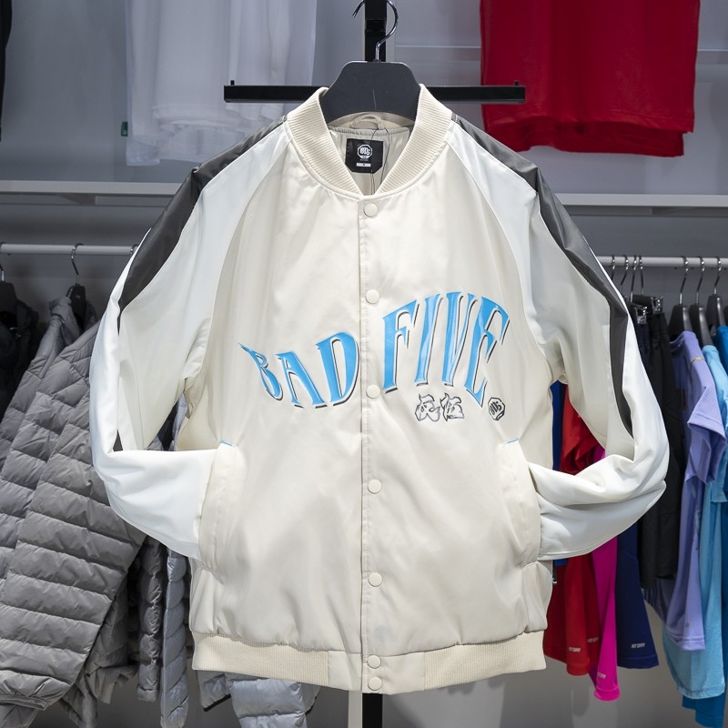 李宁男子外套2024春季新品反伍BADFIVE立体裁剪宽松棉夹克AJMU017