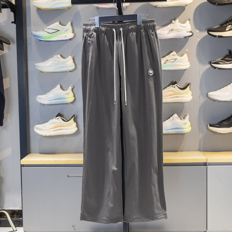 李宁卫裤男子2025秋季反伍系列冰感舒适宽松直筒运动长裤AKLV217