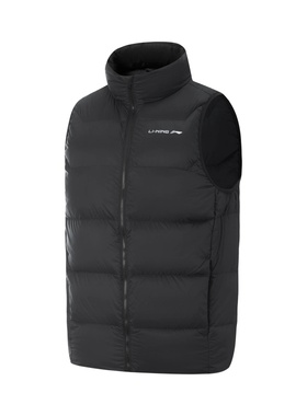 李宁羽绒马甲男士2025冬季新款健身系列立领反光鸭绒背心AMRV077