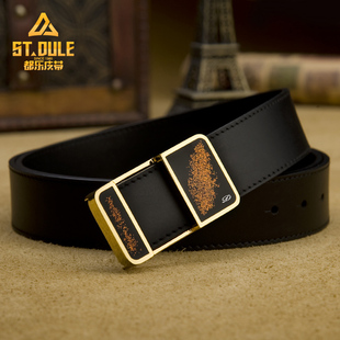 腰带经典 皮带正装 商务休闲 头层牛皮男女铜平滑扣时尚 都乐新彭正品