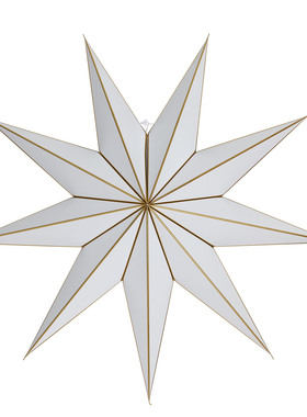 christmas圣诞白色金边纸星挂件手工Ins节日时尚装饰品100cm包邮