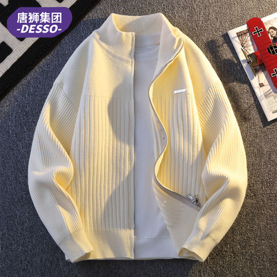 唐狮集团DESSO 2026开衫毛衣男春秋连帽针织外套男秋装上衣
