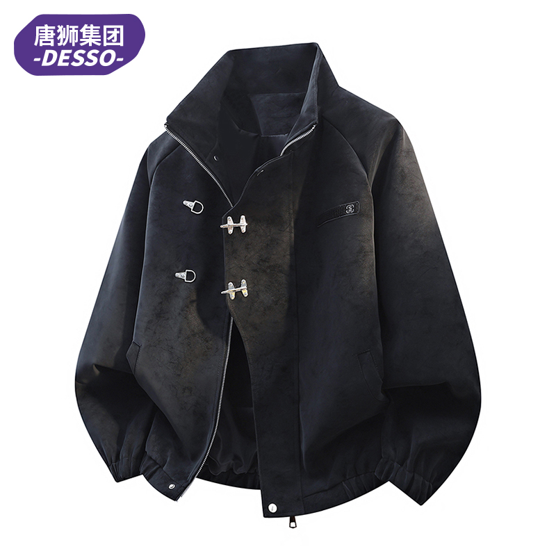 唐狮集团DESSO秋冬季新款美式复古翻领男士皮夹克薄轻便防风皮衣