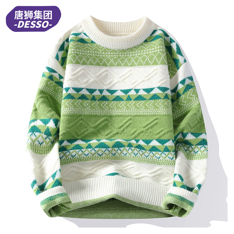 唐狮集团DESSO圆领毛衣男秋冬季潮针织衫男宽松上衣服高级感上衣,男装,针织衫/毛衣,淘宝优惠券,粉丝福利购,淘宝优惠卷