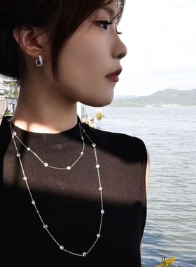 满天星气泡毛衣链项链小众设计气质夏季通勤百搭时尚感长款项链