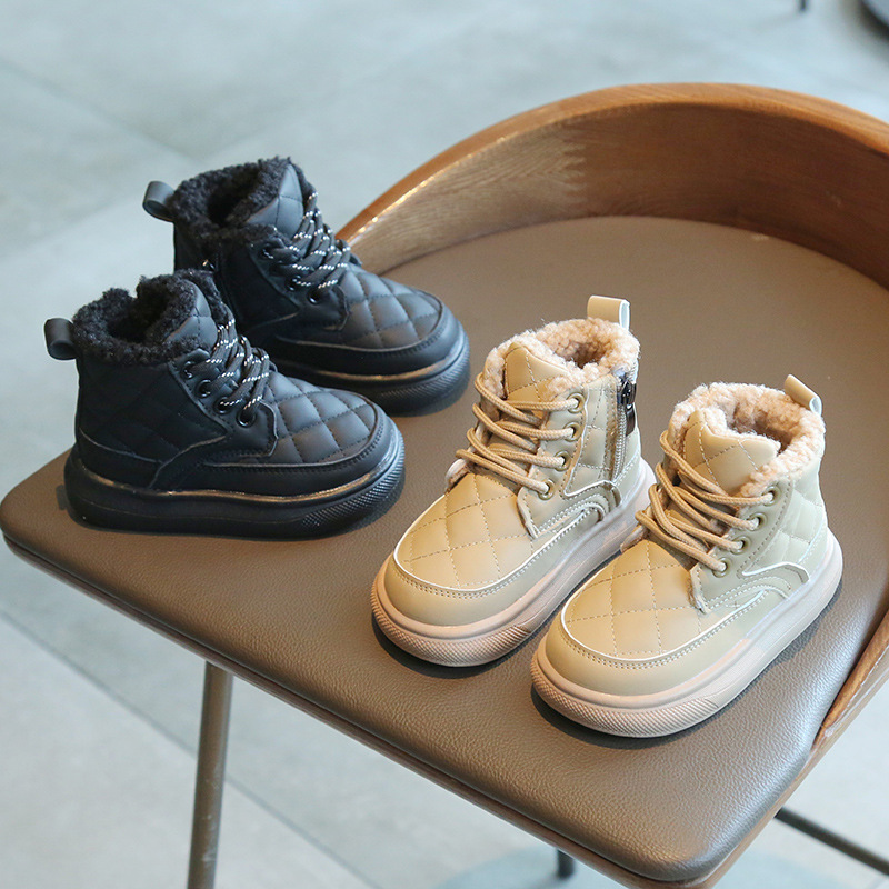 雪地靴短靴儿童皮靴英伦风