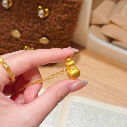 新中式国潮风丨拉丝福禄丝绒胖葫芦项链Y020