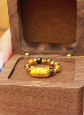 puala时序  虎眼石法棍猫戒指 J006