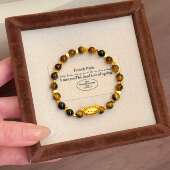 paula时序 小猫咪转运珠虎眼石手链 S020