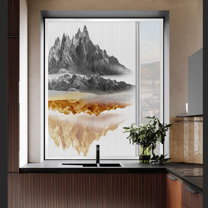 优诗曼遮阳防蚊透气纱窗帘铝合金折叠推拉日夜两用帘全遮光隐形帘