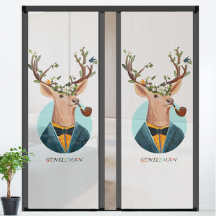 优诗曼私人订制手绘图透气防蚊纱窗铝合金折叠隐形推拉伸缩纱窗门