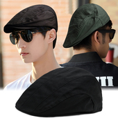 反戴鸭舌帽夏季 短檐封口大码 贝雷帽餐厅工作帽男女户外百搭前进帽