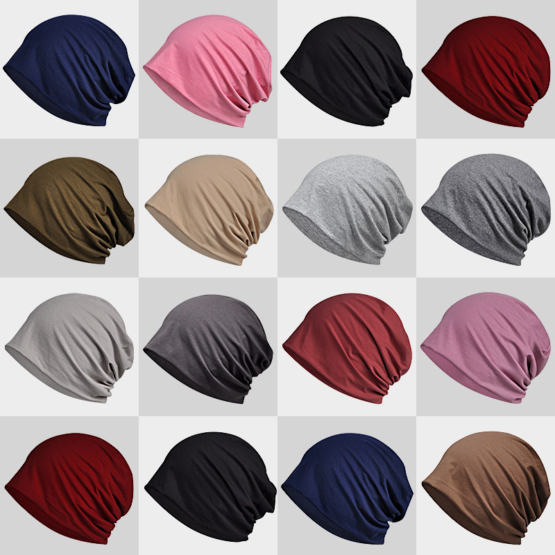 堆堆帽男女薄款封顶棉质套头帽夏季百搭透气包头帽睡帽空调月子帽