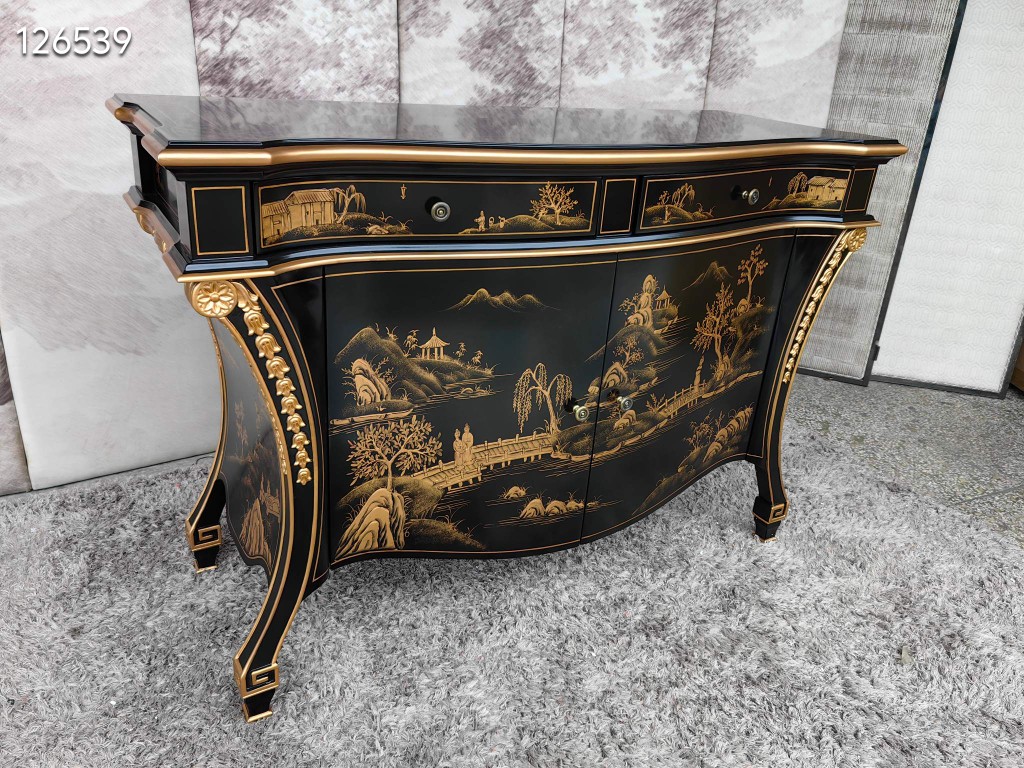 艺术家具可至家居英式堆漆艺术边柜玄关柜沙发背柜CH-005-CS02