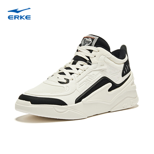 漫游鸿星尔克高帮男板鞋2023秋冬新款休闲鞋保暖潮流运动鞋子男士