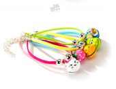 小号卡通铃铛项圈 宠物用品 宽带韩国绒脖圈猫咪狗狗DIY饰品