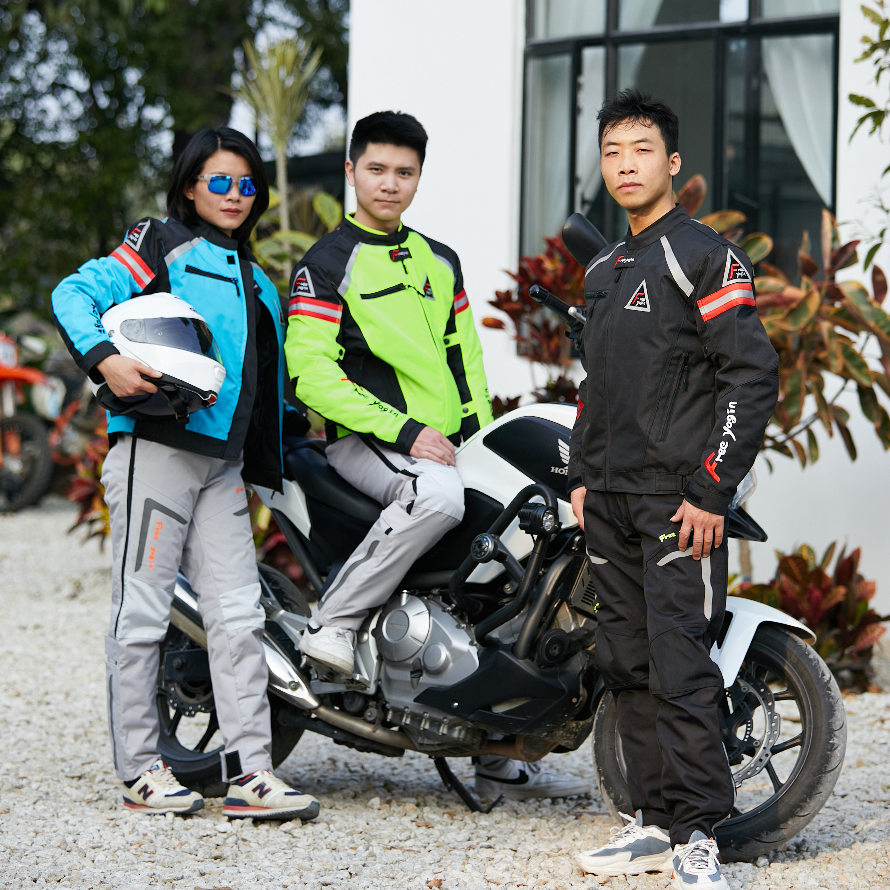 摩托车骑行服套装保暖防泼水防摔机车赛车服骑士拉力服四季荧光绿