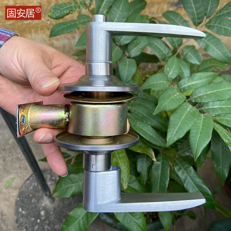 固安居球型执手锁卧室内房门锁老式家用球形锁带把手银色球形门锁
