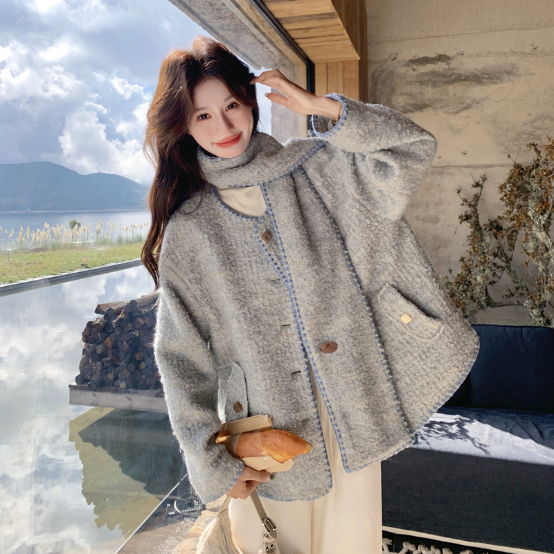 新款大货已出小香羊毛内胆90绒羽绒服2622-P315控468，女装羽绒服，拾菱