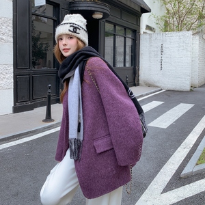时髦氛围感双面羊绒大衣女2025冬季新款优雅减龄中长款毛呢外套潮图片