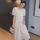 新款！现货立体花超仙中长款连衣裙163-6611-P95-控148，女装连衣裙，拾菱